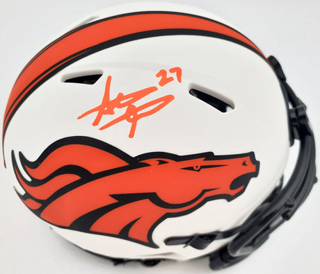Steve Atwater Autographed Denver Broncos Lunar Eclipse White Speed Mini Helmet Beckett BAS QR Stock #192620