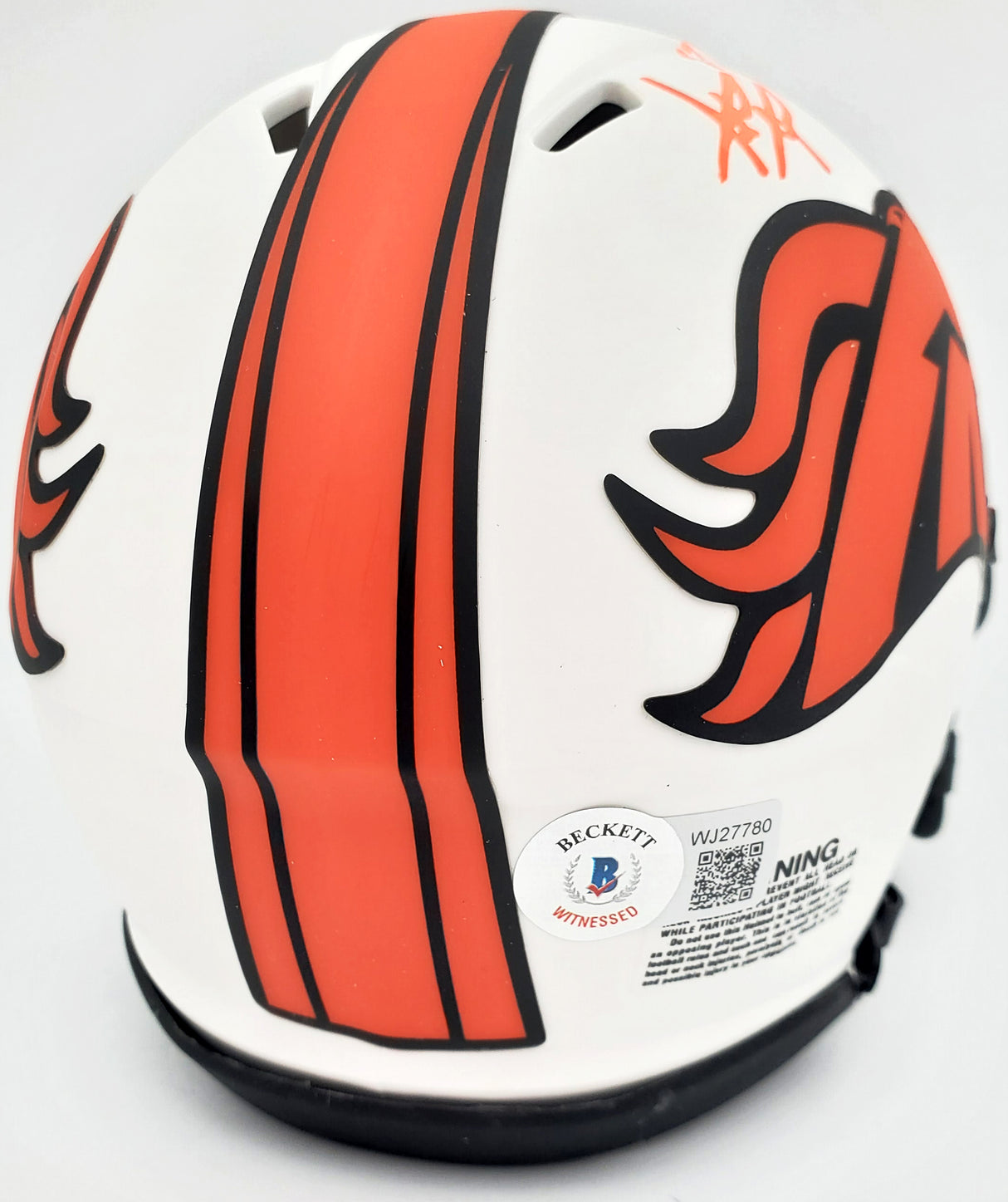 Steve Atwater Autographed Denver Broncos Lunar Eclipse White Speed Mini Helmet Beckett BAS QR Stock #192620