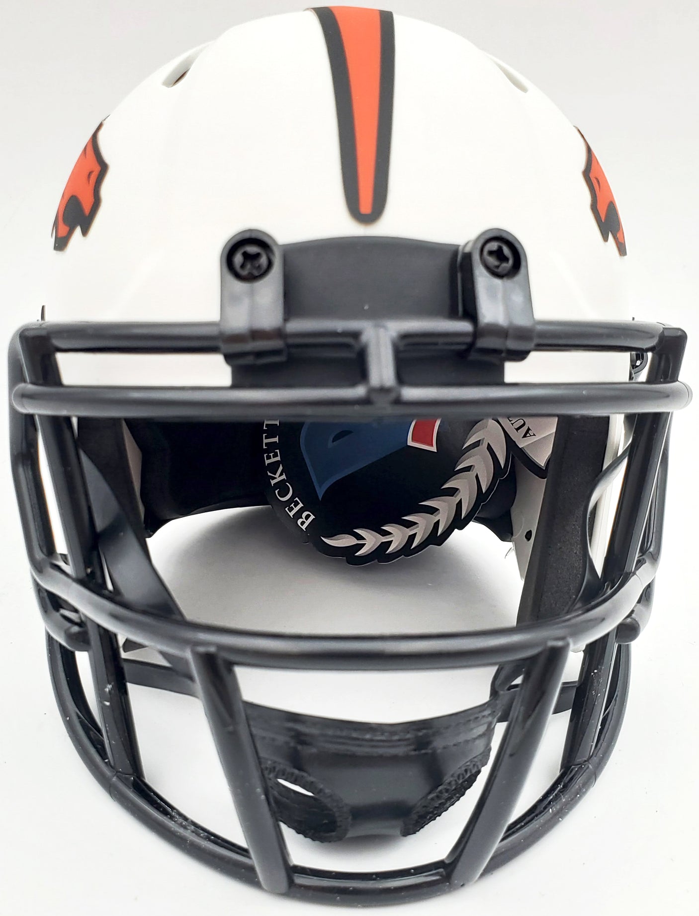 Steve Atwater Autographed Denver Broncos Lunar Eclipse White Speed Mini Helmet Beckett BAS QR Stock #192620