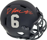 Devonta Smith Autographed Alabama Crimson Tide Eclipse Black Speed Mini Helmet Beckett BAS Stock #191980