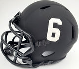 Devonta Smith Autographed Alabama Crimson Tide Eclipse Black Speed Mini Helmet Beckett BAS Stock #191980