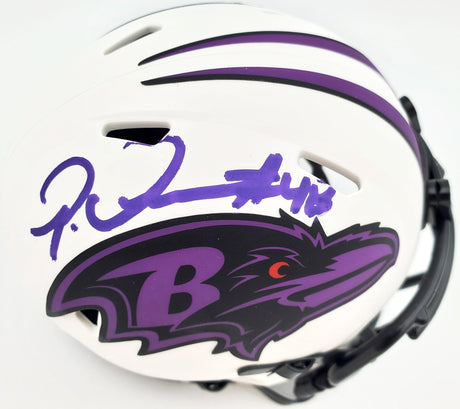 Patrick Queen Autographed Baltimore Ravens Lunar Eclipse White Mini Helmet Beckett BAS Stock #191550
