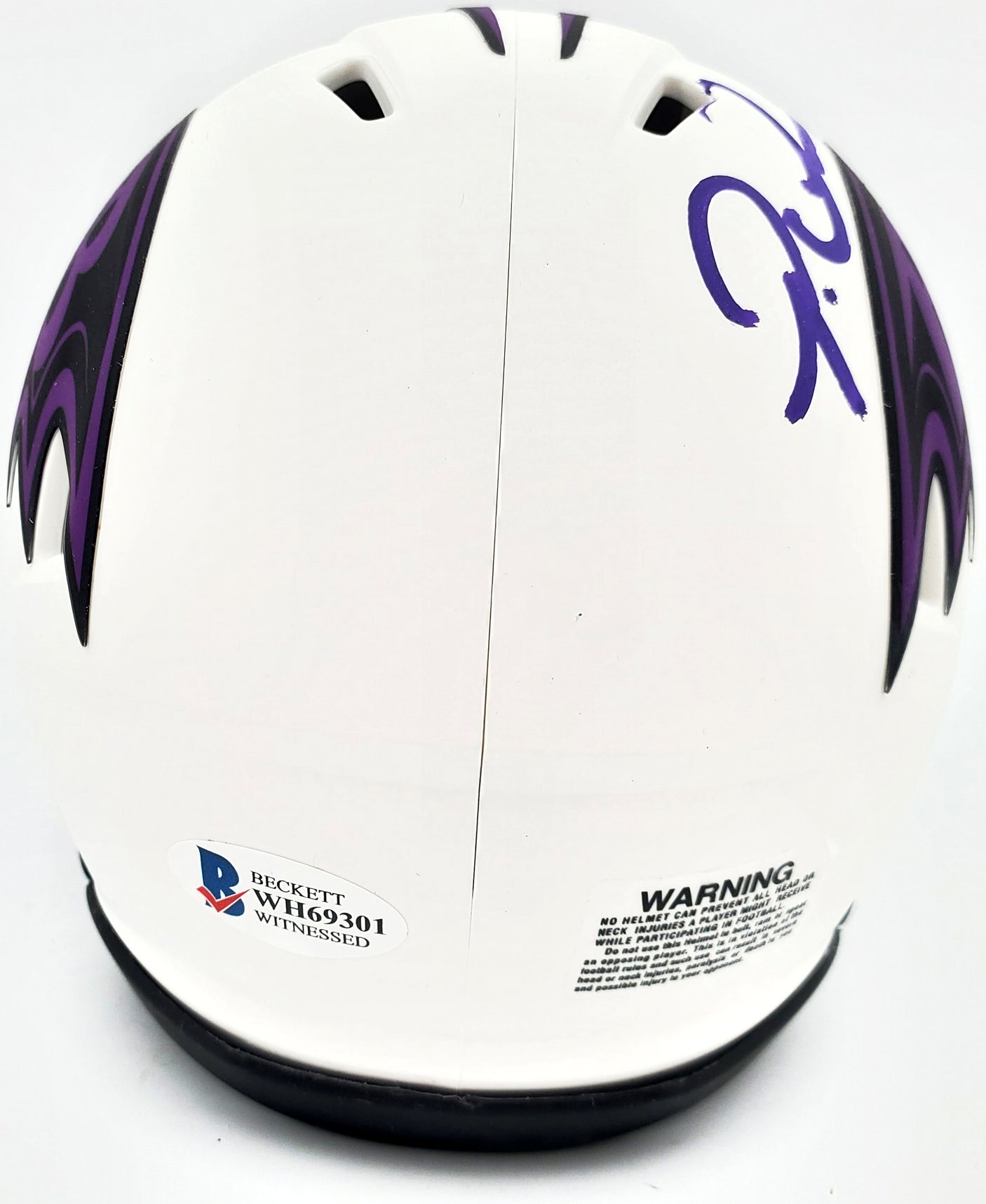 Patrick Queen Autographed Baltimore Ravens Lunar Eclipse White Mini Helmet Beckett BAS Stock #191550