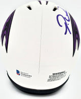 Patrick Queen Autographed Baltimore Ravens Lunar Eclipse White Mini Helmet Beckett BAS Stock #191550