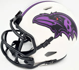 Patrick Queen Autographed Baltimore Ravens Lunar Eclipse White Mini Helmet Beckett BAS Stock #191550