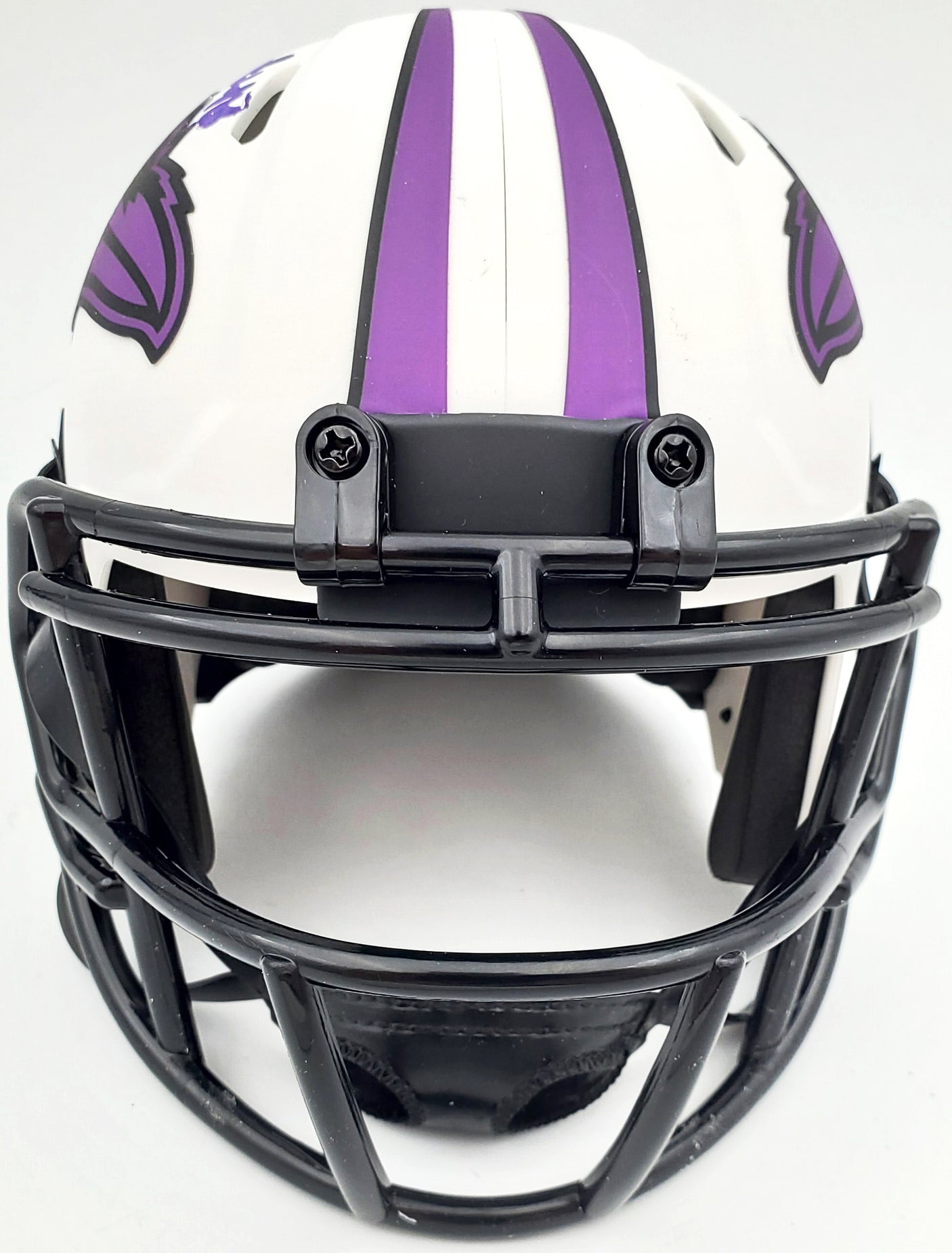 Patrick Queen Autographed Baltimore Ravens Lunar Eclipse White Mini Helmet Beckett BAS Stock #191550