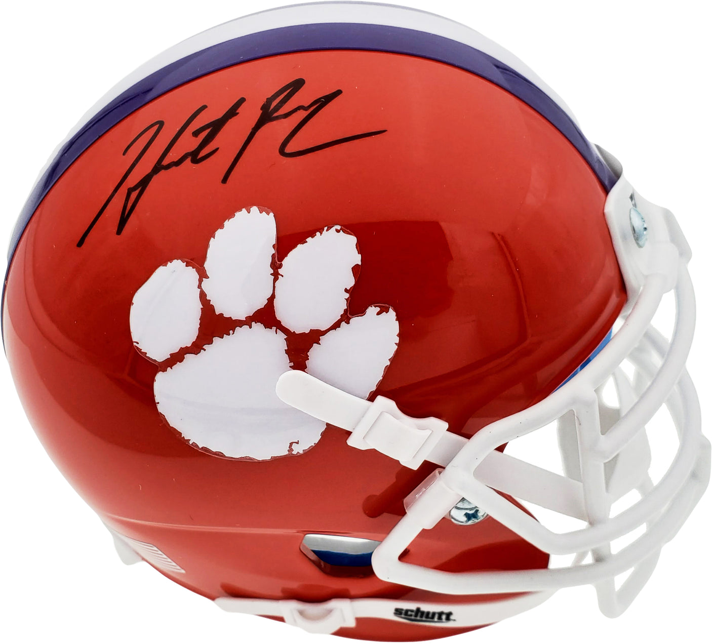 Hunter Renfrow Autographed Clemson Tigers Orange Schutt Mini Helmet Beckett BAS Stock #191545