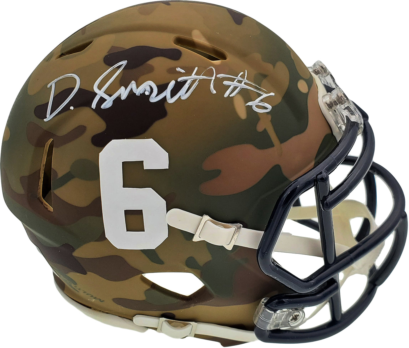 Devonta Smith Autographed Alabama Crimson Tide Camo Speed Mini Helmet Beckett BAS Stock #191111