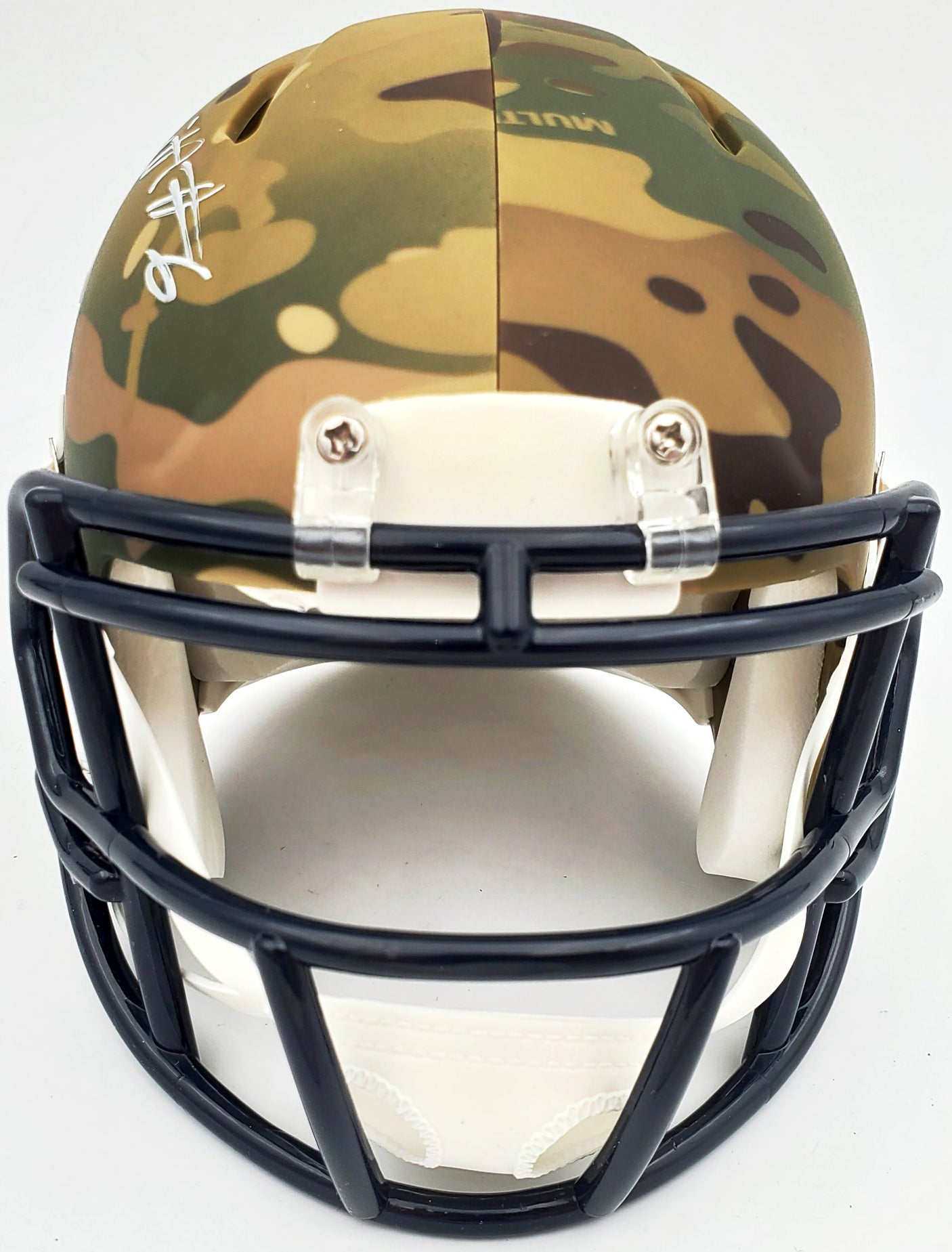 Devonta Smith Autographed Alabama Crimson Tide Camo Speed Mini Helmet Beckett BAS Stock #191111