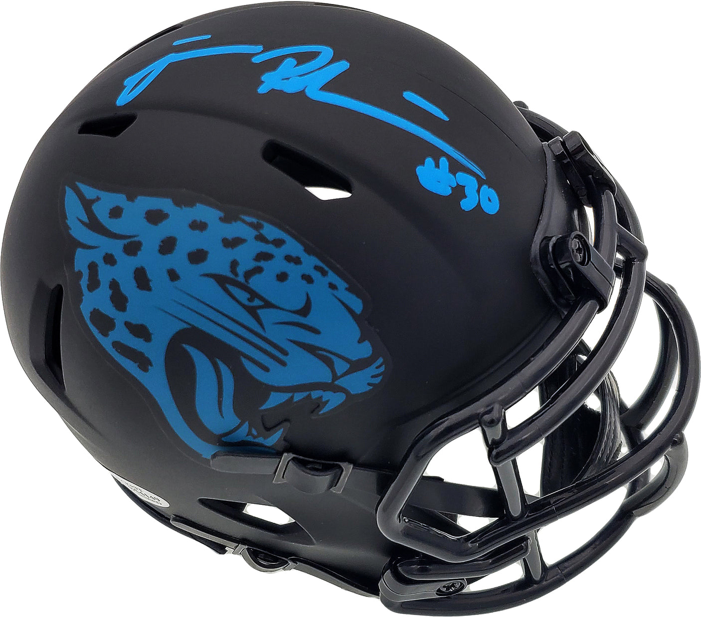 James Robinson Autographed Jacksonville Jaguars Eclipse Black Speed Mini Helmet Beckett BAS Stock #191011