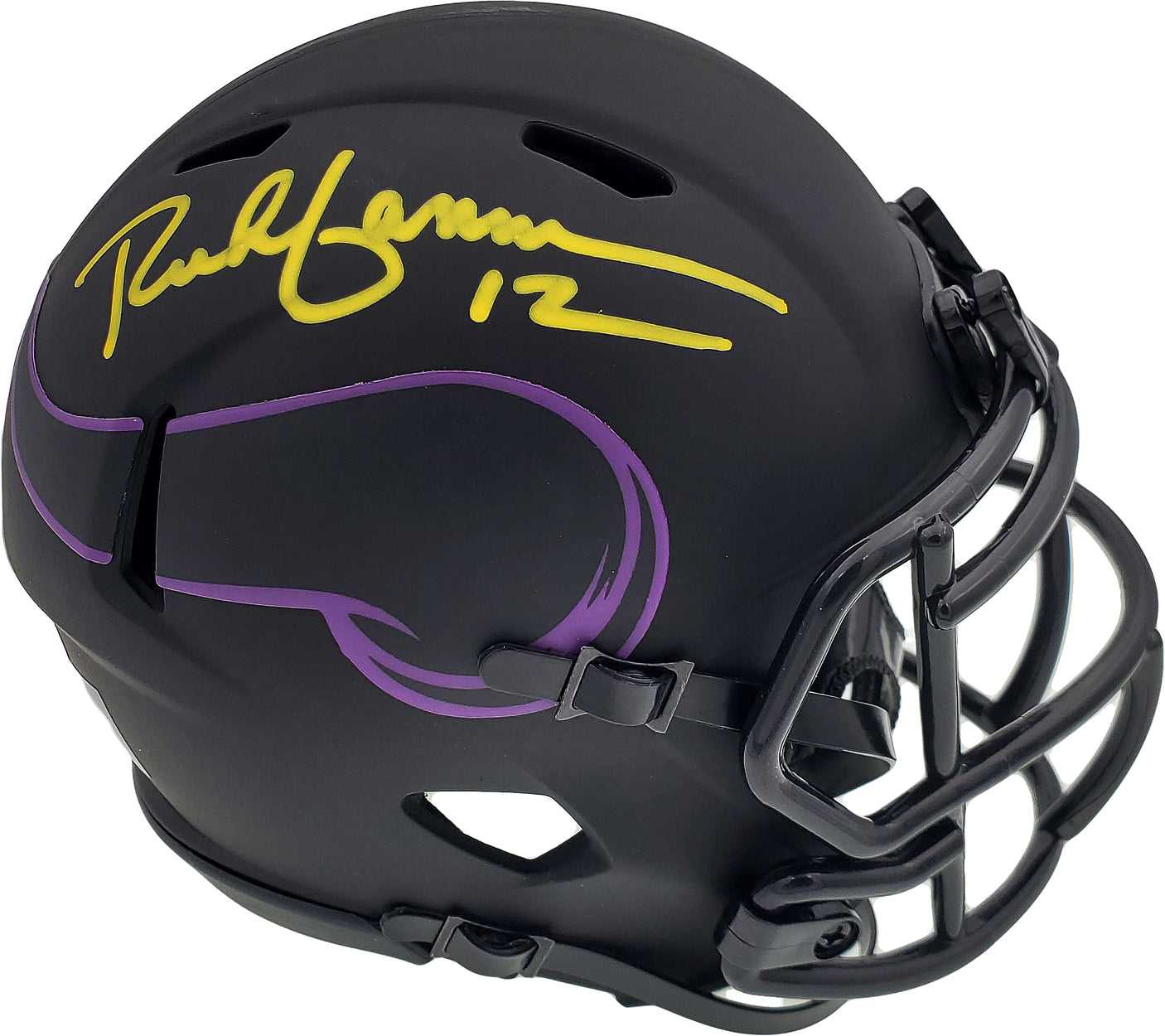 Rich Gannon Autographed Minnesota Vikings Eclipse Black Speed Mini Helmet Beckett BAS Stock #190033