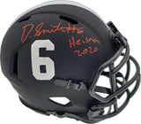 Devonta Smith Autographed Alabama Crimson Tide Eclipse Black Speed Mini Helmet "Heisman 2020" Beckett BAS Stock #190003