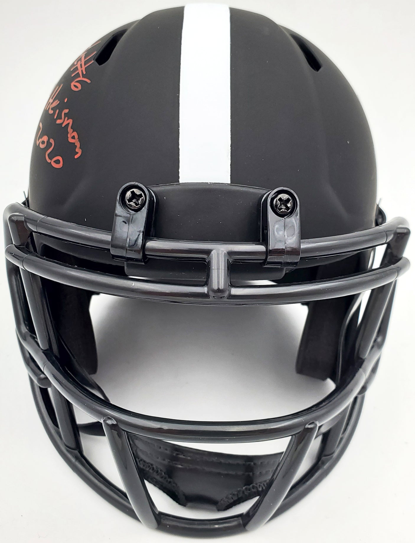 Devonta Smith Autographed Alabama Crimson Tide Eclipse Black Speed Mini Helmet "Heisman 2020" Beckett BAS Stock #190003