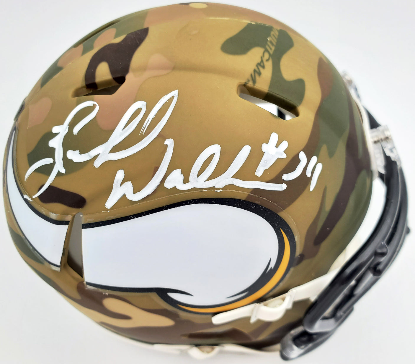 Herschel Walker Autographed Minnesota Vikings Camo Speed Mini Helmet Beckett BAS Stock #185957