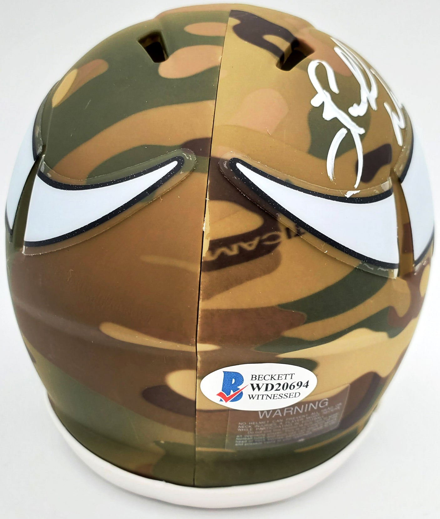 Herschel Walker Autographed Minnesota Vikings Camo Speed Mini Helmet Beckett BAS Stock #185957