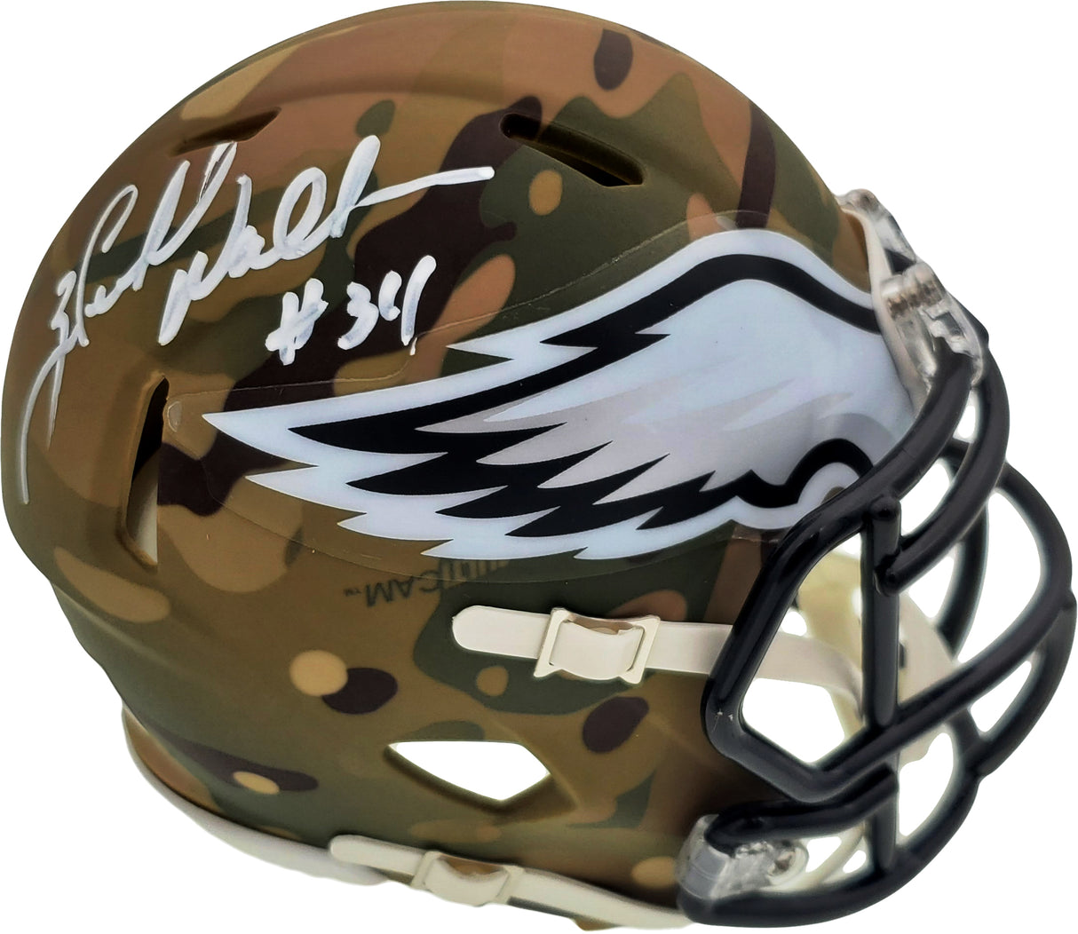 Herschel Walker Autographed Philadelphia Eagles Camo Speed Mini Helmet Beckett BAS Stock #185956
