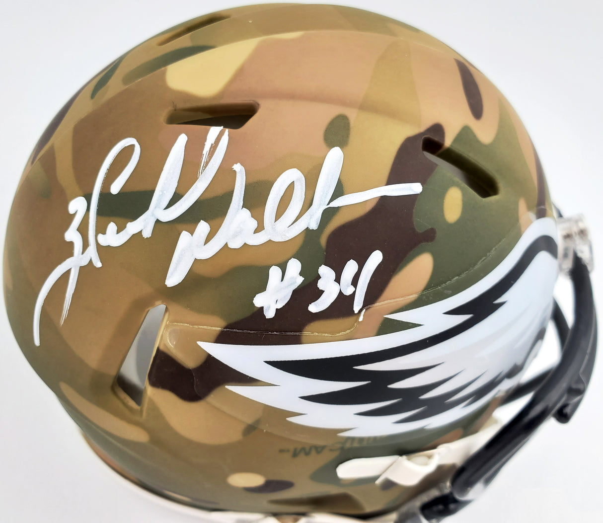 Herschel Walker Autographed Philadelphia Eagles Camo Speed Mini Helmet Beckett BAS Stock #185956