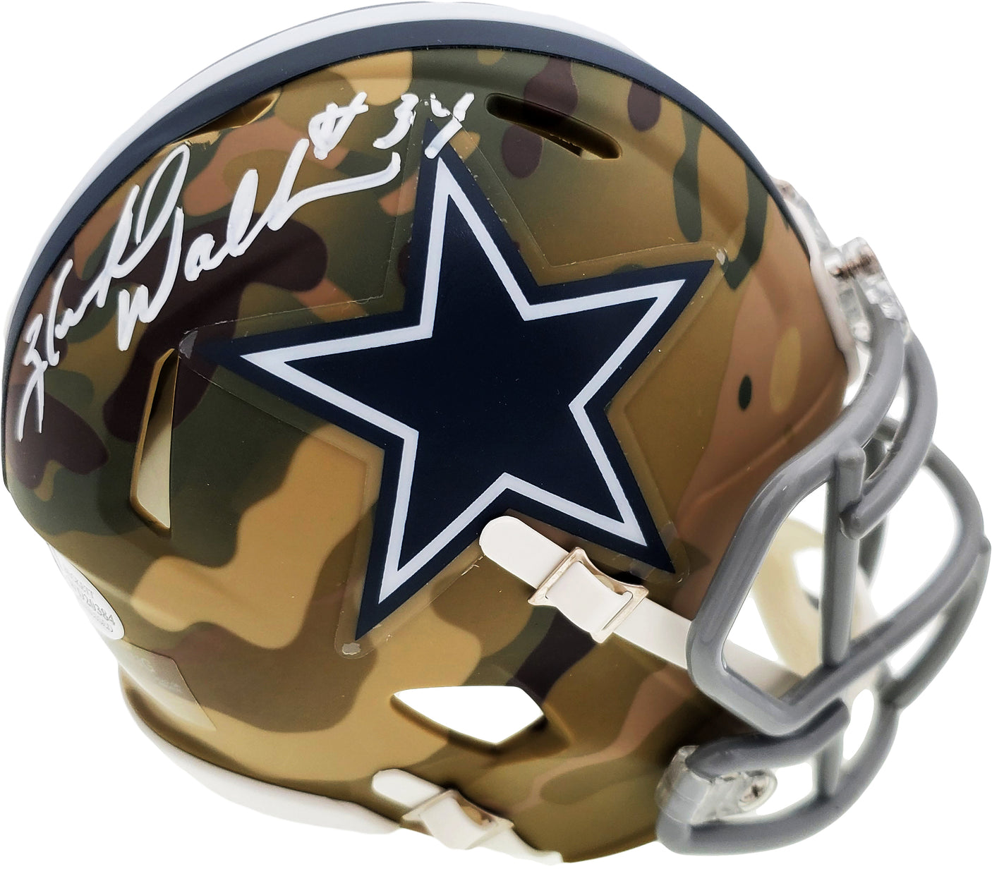 Herschel Walker Autographed Dallas Cowboys Camo Speed Mini Helmet Beckett BAS Stock #185955