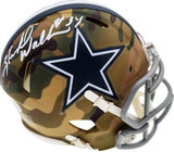 Herschel Walker Autographed Dallas Cowboys Camo Speed Mini Helmet Beckett BAS Stock #185955