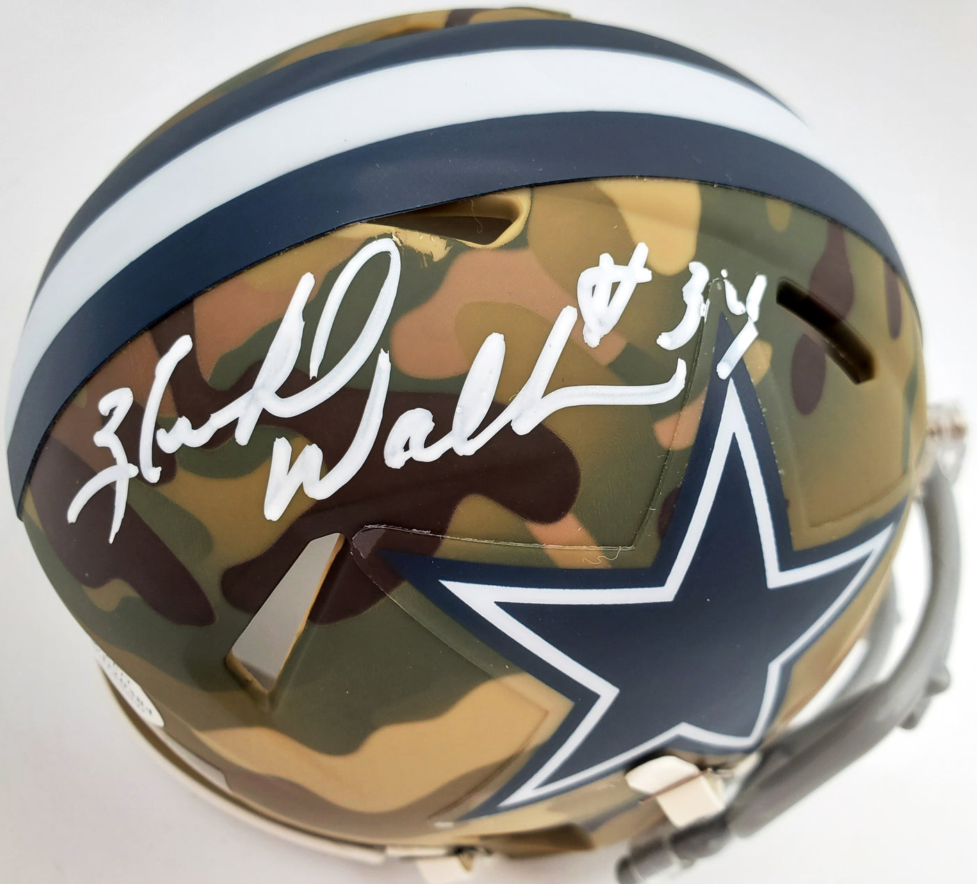 Herschel Walker Autographed Dallas Cowboys Camo Speed Mini Helmet Beckett BAS Stock #185955