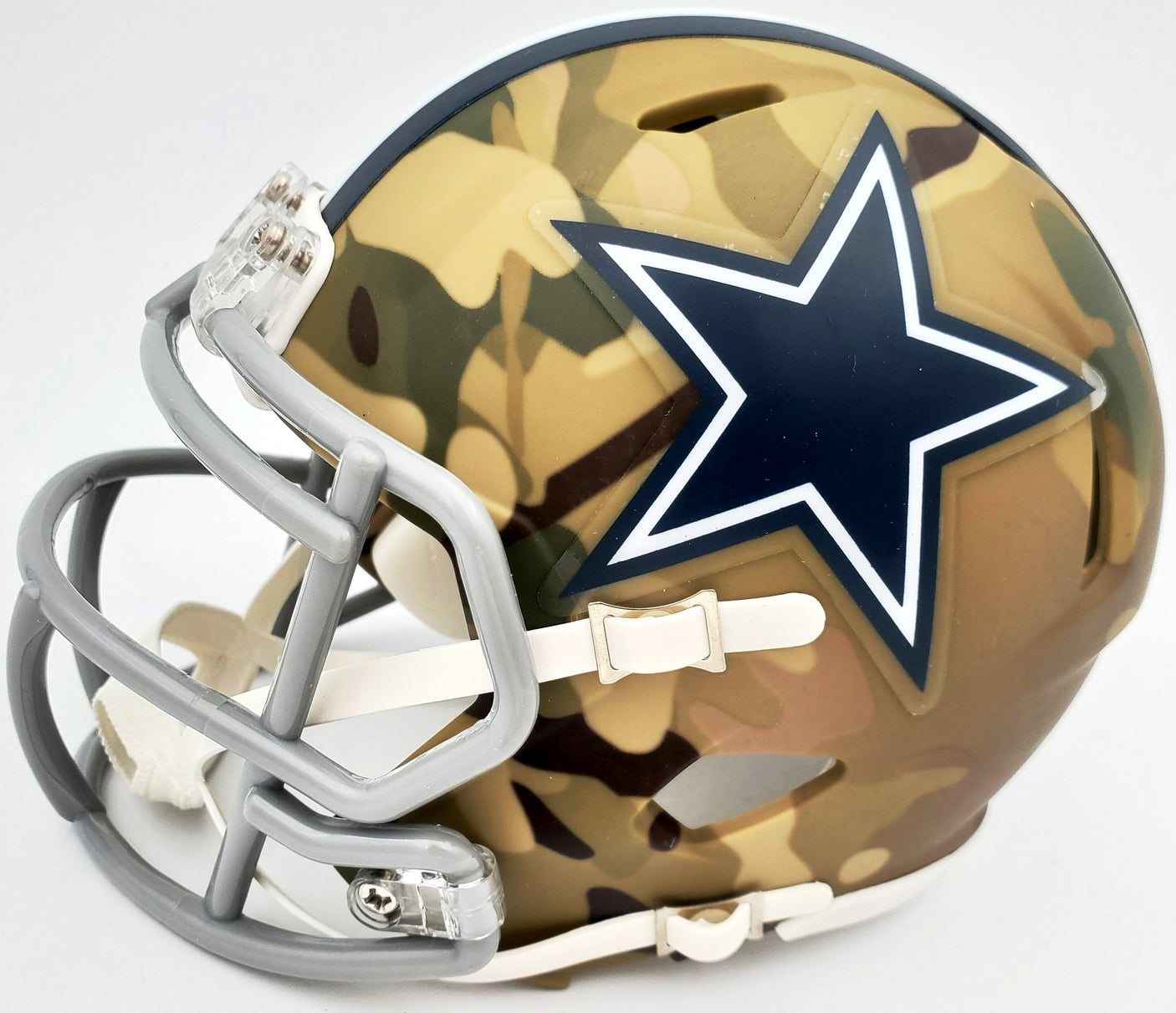 Herschel Walker Autographed Dallas Cowboys Camo Speed Mini Helmet Beckett BAS Stock #185955
