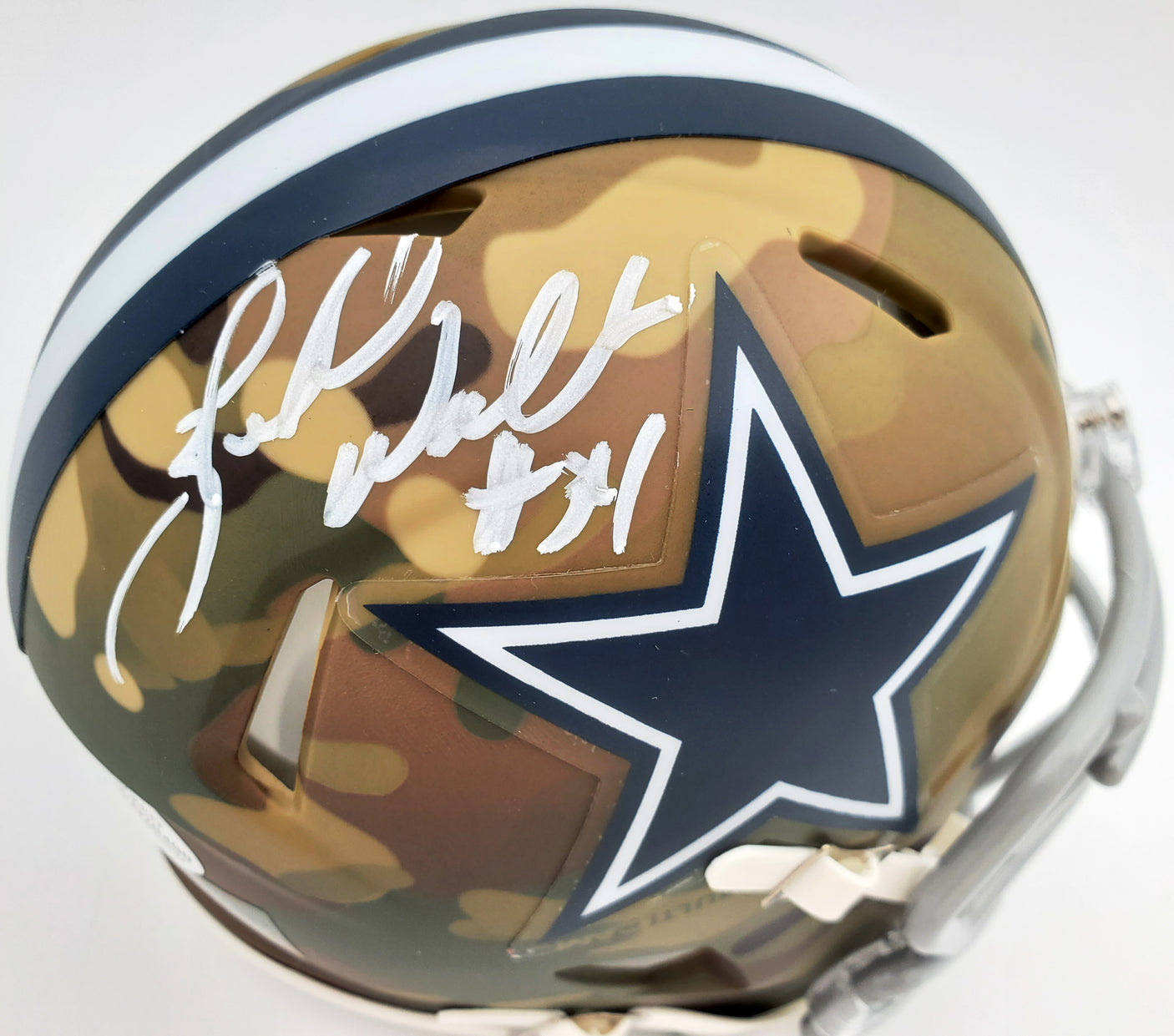 Herschel Walker Autographed Dallas Cowboys Camo Speed Mini Helmet Beckett BAS Stock #185954