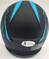 Christian McCaffrey Autographed Carolina Panthers Eclipse Black Speed Mini Helmet Beckett BAS Stock #185910