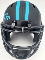 Christian McCaffrey Autographed Carolina Panthers Eclipse Black Speed Mini Helmet Beckett BAS Stock #185910