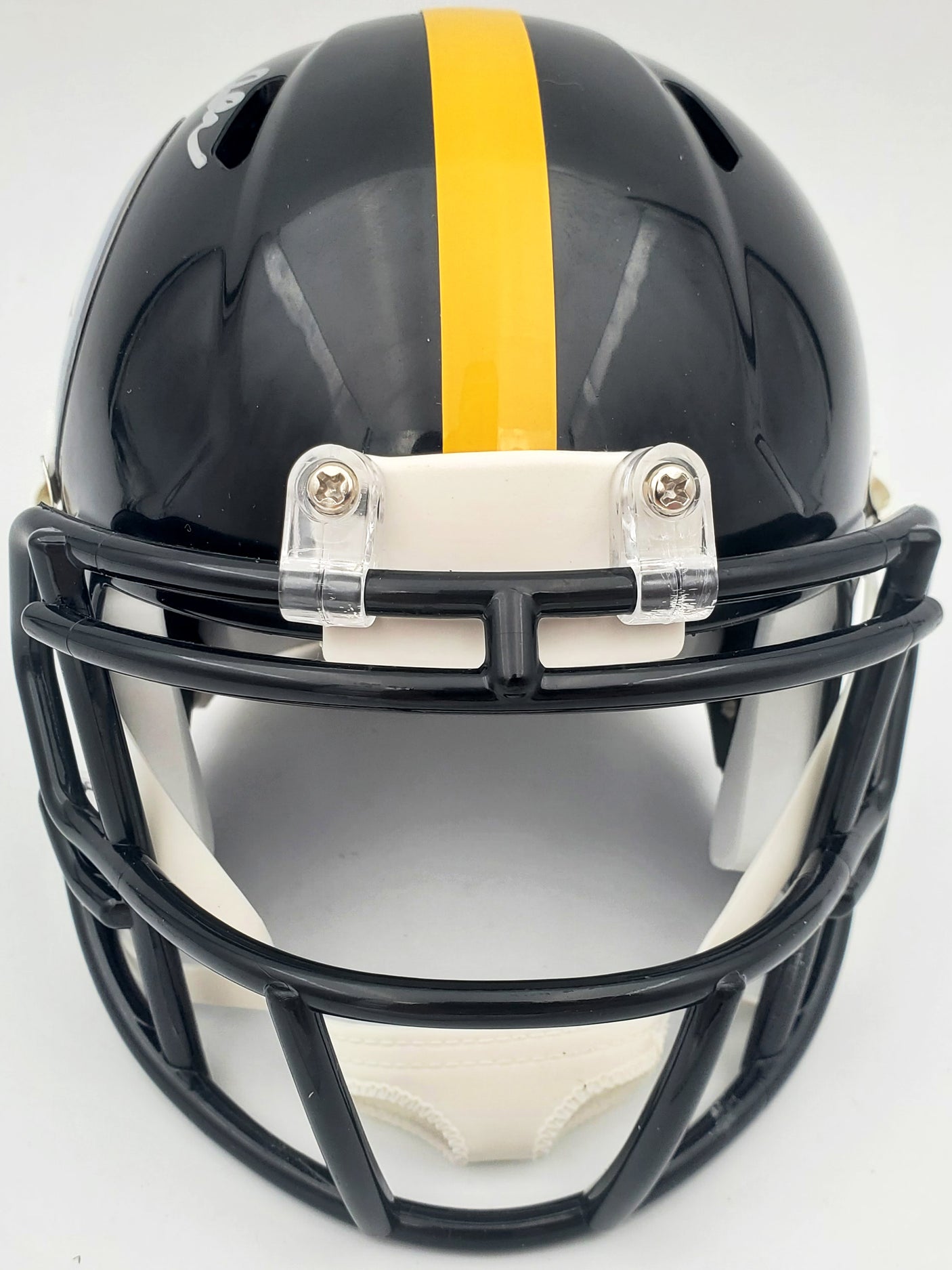Terry Bradshaw Autographed Pittsburgh Steelers Black Speed Mini Helmet Beckett BAS Stock #185875