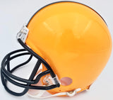Terry Bradshaw Autographed Pittsburgh Steelers Yellow Mini Helmet Beckett BAS Stock #185874