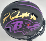 Patrick Queen Autographed Eclipse Black Baltimore Ravens Speed Mini Helmet Beckett BAS Stock #185830