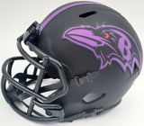 Patrick Queen Autographed Eclipse Black Baltimore Ravens Speed Mini Helmet Beckett BAS Stock #185830