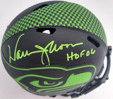 Warren Moon Autographed Eclipse Black Seattle Seahawks Speed Mini Helmet "HOF 06" MCS Holo Stock #185813
