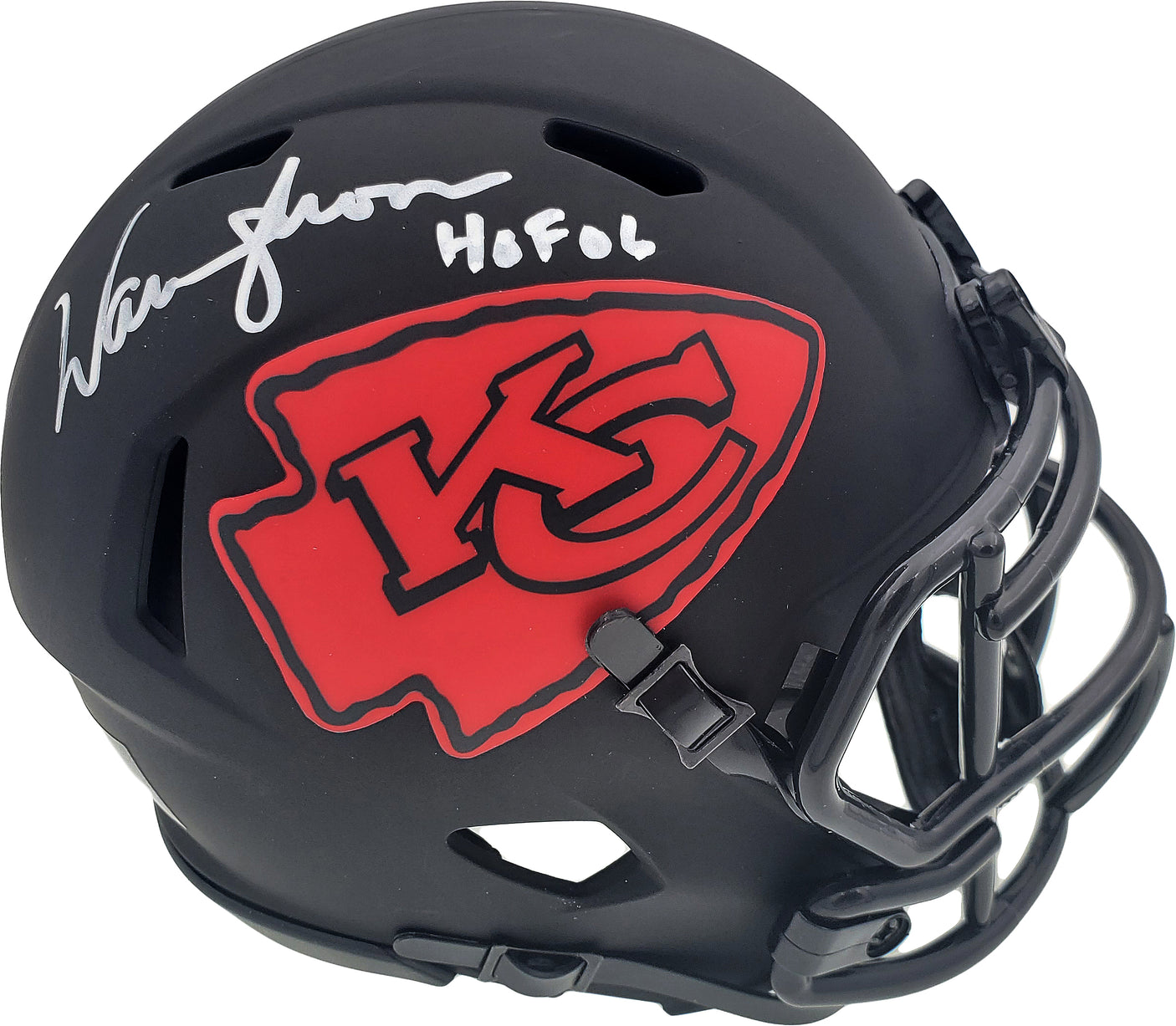 Warren Moon Autographed Eclipse Black Kansas City Chiefs Speed Mini Helmet "HOF 06" MCS Holo Stock #185812
