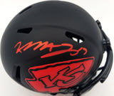 Mecole Hardman Autographed Kansas City Chiefs Eclipse Black Speed Mini Helmet Beckett BAS Stock #185784