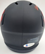 Mecole Hardman Autographed Kansas City Chiefs Eclipse Black Speed Mini Helmet Beckett BAS Stock #185784