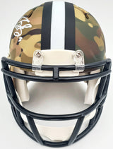 Drew Brees Autographed New Orleans Saints Camo Speed Mini Helmet Beckett BAS Stock #185740