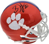 Brian Dawkins Autographed Clemson Tigers Orange Schutt Mini Helmet In Black Beckett BAS Stock #185361