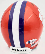 Brian Dawkins Autographed Clemson Tigers Orange Schutt Mini Helmet In Black Beckett BAS Stock #185361