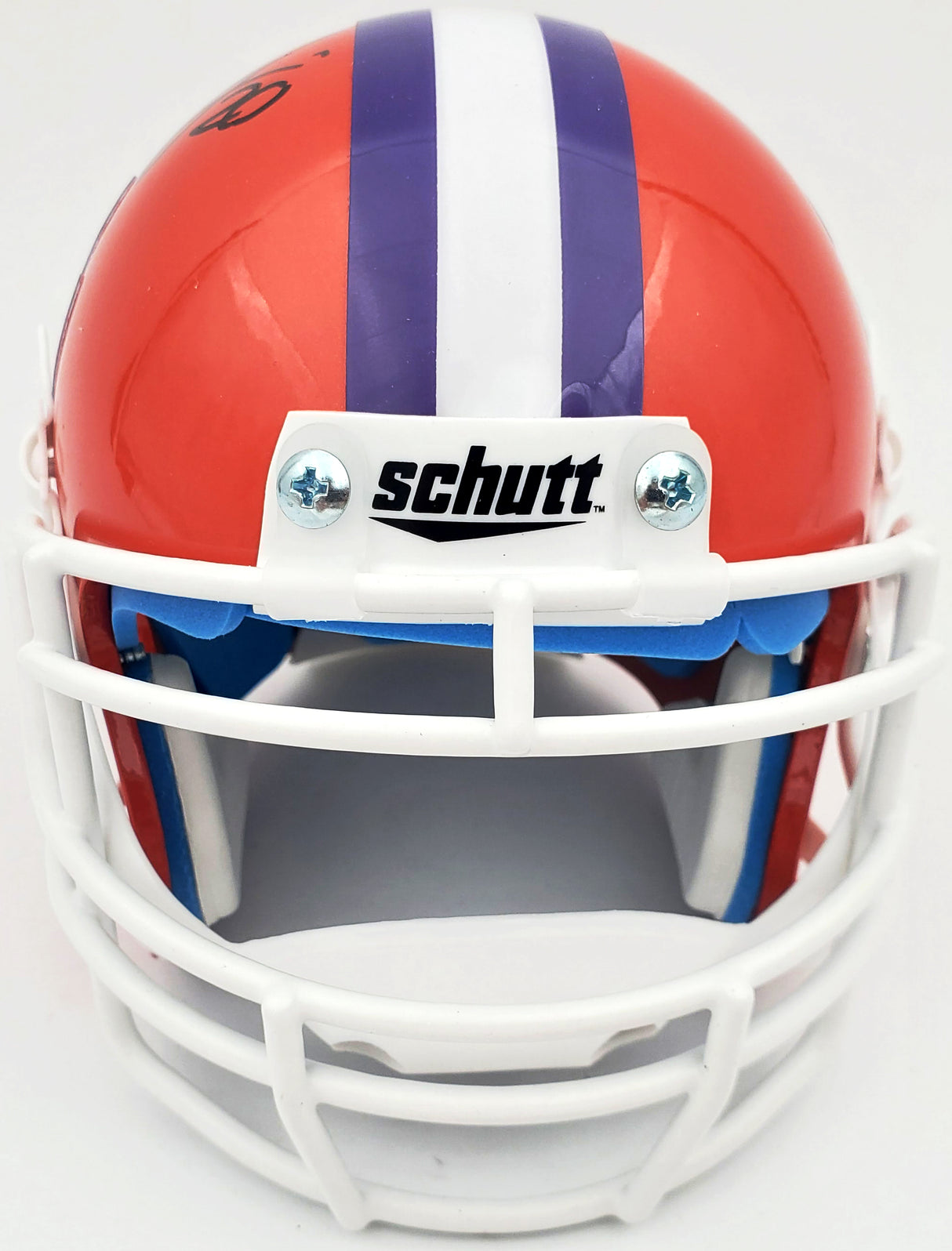 Brian Dawkins Autographed Clemson Tigers Orange Schutt Mini Helmet In Black Beckett BAS Stock #185361