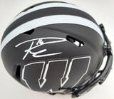 Russell Wilson Autographed Wisconsin Badgers Black Eclipse Speed Mini Helmet RW Holo & Beckett BAS Stock #182238