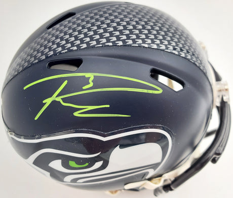 Russell Wilson Autographed Seattle Seahawks Speed Mini Helmet In Green RW Holo Stock #179111