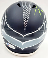 Russell Wilson Autographed Seattle Seahawks Speed Mini Helmet In Green RW Holo Stock #179111