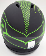 Russell Wilson Autographed Eclipse Black Seattle Seahawks Speed Mini Helmet In Green RW Holo Stock #178960