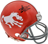 Steve Atwater Autographed Denver Broncos Throwback Orange Mini Helmet Beckett BAS Stock #178096