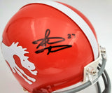 Steve Atwater Autographed Denver Broncos Throwback Orange Mini Helmet Beckett BAS Stock #178096