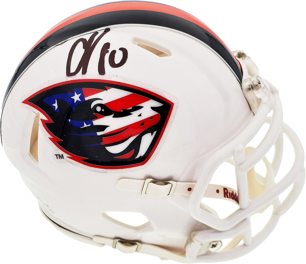 Chad Johnson OchoCinco Autographed Oregon State Beavers Salute Speed Mini Helmet Beckett BAS Stock #177838