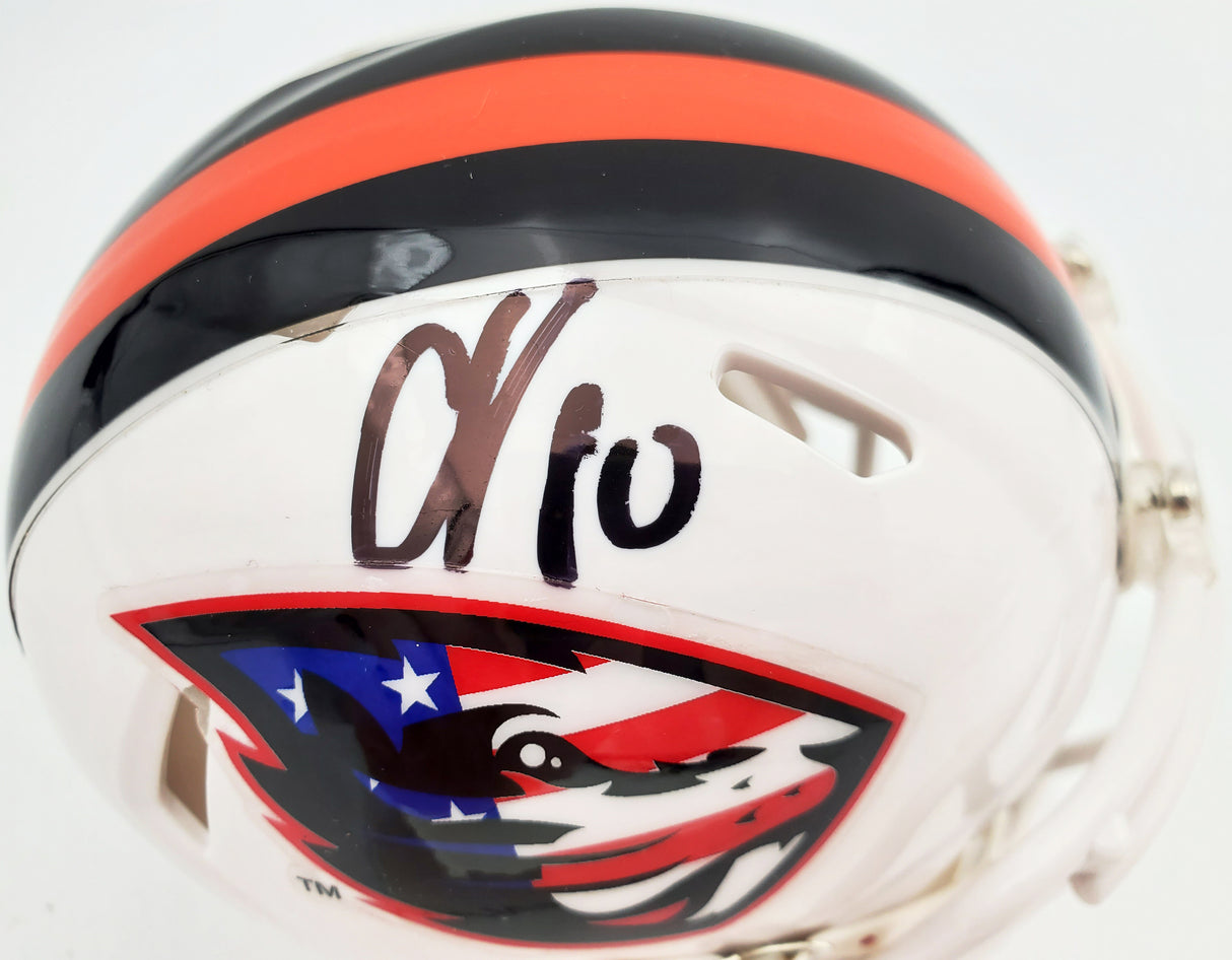 Chad Johnson OchoCinco Autographed Oregon State Beavers Salute Speed Mini Helmet Beckett BAS Stock #177838