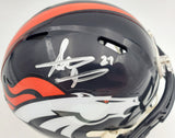Steve Atwater Autographed Denver Broncos Speed Mini Helmet Beckett BAS Stock #177486