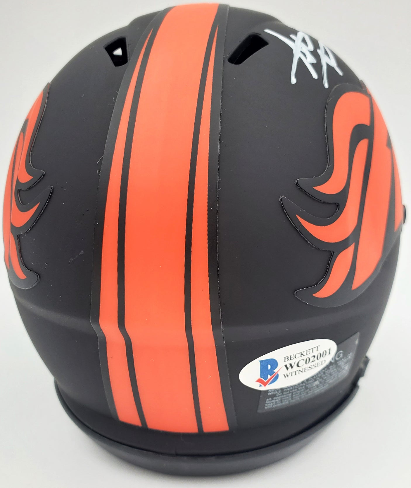 Steve Atwater Autographed Eclipse Black Denver Broncos Speed Mini Helmet Beckett BAS Stock #177485